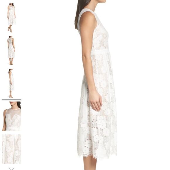Chelsea28 White Embroidered Lace Midi Dress New Without Tag Size Medium - Picture 13 of 13